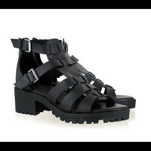 MIA black Leather Sandal